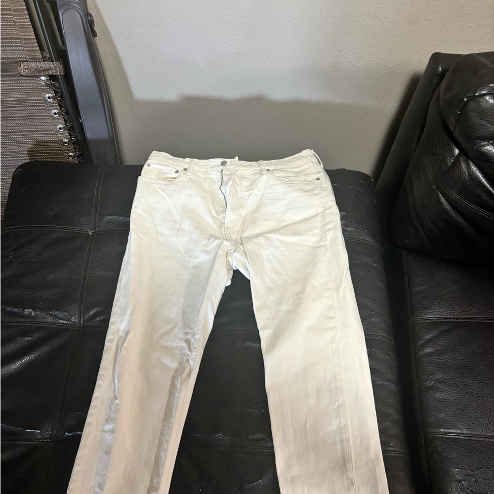 Abercrombie & Fitch Men's Off-White Slim Vintage Stretch Jeans